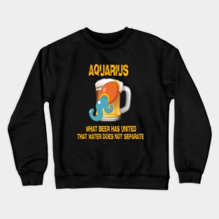 Aquarius Sign Funny Beer Shirt Crewneck Sweatshirt